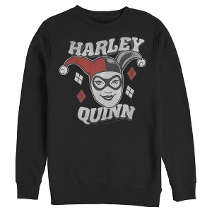 Men's Batman Harley Quinn Smile Face Sweatshirt - 1 of 3