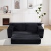 VASIP 70''Corduroy Cloud Double Sofa,2-in-1 Convertible Sofa Bed & Boneless Design,for Living Room, Apartment & Small Spaces,Gray - 2 of 4