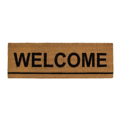 Natural Coir Blossoming Floral Outdoor Rectangular Welcome Doormat 18 x  30