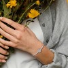EVERLY JEWELRY | Sterling Silver 0.29 CT TGW Cubic Zirconia stretch 4 leaf clover 3mm flat omega Bangle - 4 of 4