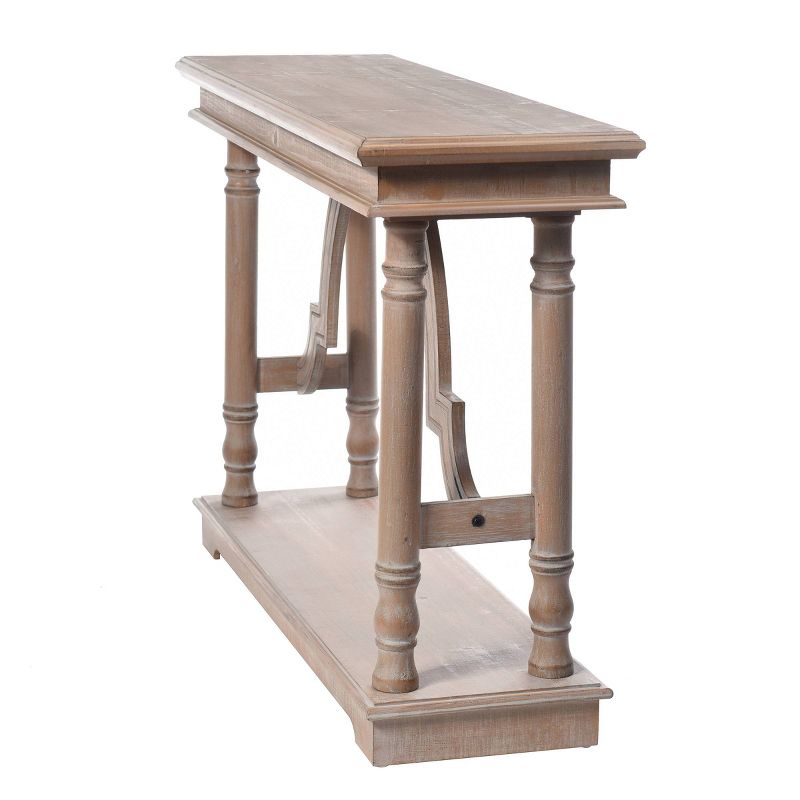 Wood Trestle Console Table with Arch Design Brown - StyleCraft, 4 of 7