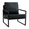 Upholstered Armchair With Metal Frame PU Leather Accent Arm Chair Modern Sofa Chairs Extra-Thick Padded Backrest And Seat For Home - 3 of 4