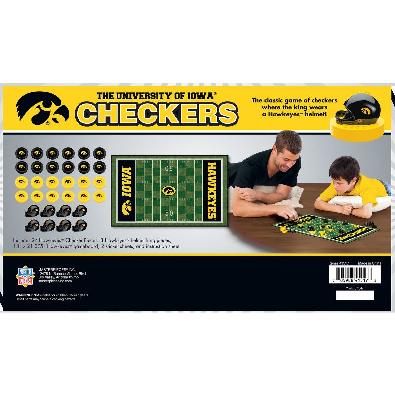MasterPieces Officially licensed NCAA Iowa Hawkeyes Checkers Board Game for Families and Kids ages 6 and Up, 4 of 7