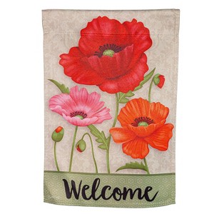 Poppy Welcome Suede Garden Flag - 1 of 1
