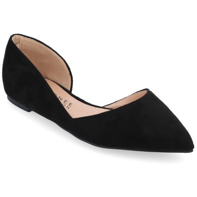 Journee Collection Womens Ester Slip On Pointed Toe D'orsay Flats Black ...