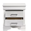 Vynxaria Modern White Wood 2-Drawer Nightstand, Contrast Finish Legs & Handles, Slat Support System, Glam Accent - 3 of 4