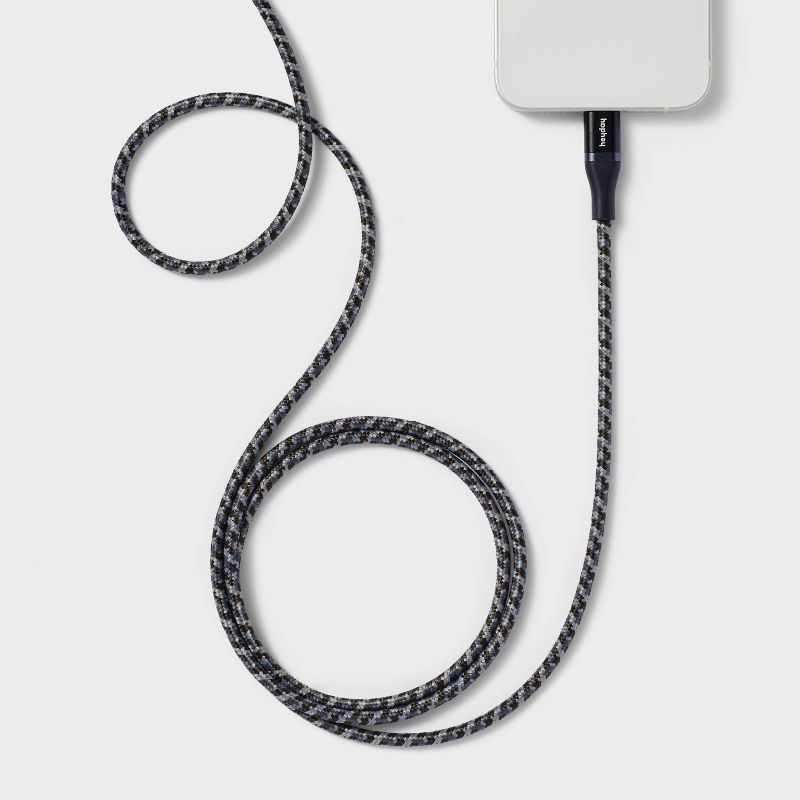 4&#39; Lightning to USB-C Braided Cable - heyday&#8482; Black, 3 of 5