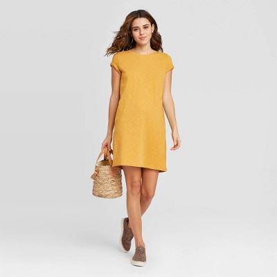 gold tshirt dress