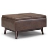 CAVINAS Linen Storage Ottoman Bench with Flip Over Serving Tray,Upholstered Storage Ottoman,Storage Benches for Living Room,Bedroom - 2 of 4