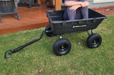 Gorilla Carts Steel Utility Cart, 9 Cubic Feet Garden Wagon Moving Cart  With Wheels, 1200 Pound Capacity, Removable Sides & Convertible Handle,  Black : Target