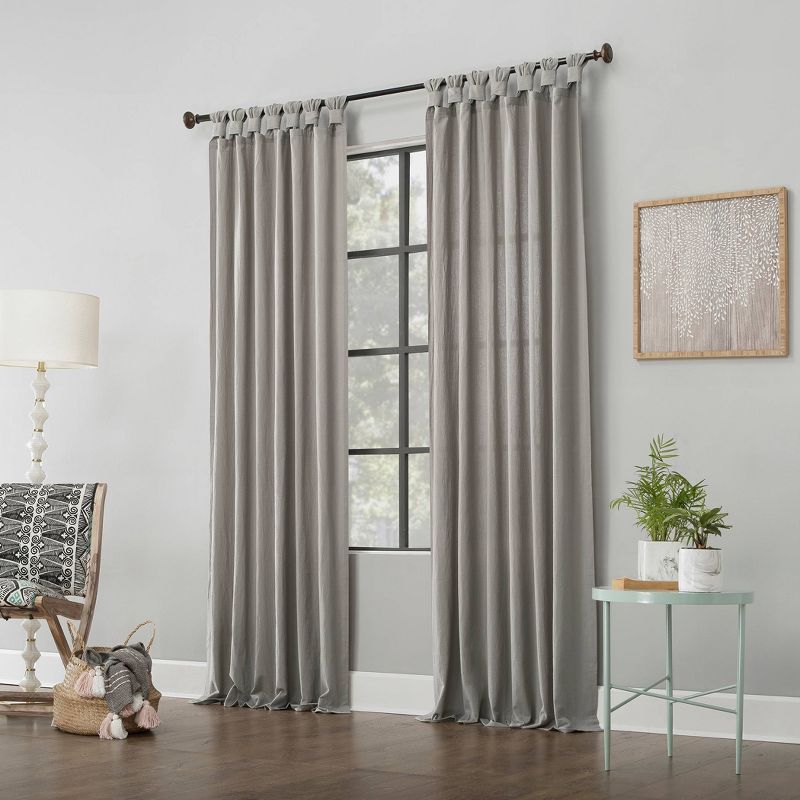Washed Cotton Twist Tab Light Filtering Curtain Panel - Archaeo, 6 of 15
