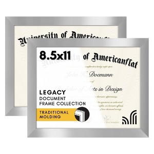 Americanflat 8.5x11 Diploma Frame with Shatter-Resistant Glass - Document Frame with Engineered Wood - Legacy Collection - Dark Oak - 1 of 4