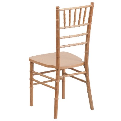 Natural Wood Chiavari Side Chair with Beige Slat Back