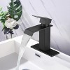 ChicFurnit Bathroom Sink Faucet Waterfall Spout Single Handle for Modern Vanity Sink, Black, 10.43"*8.07"*2.83" - 2 of 4