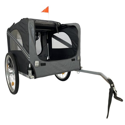 VisioGear Dog Bike Stroller, Folding Pet Stroller Car for Bicycle, Folding Pet Carrier with 2 Entrances, Black, 54.33"*28.54"*30.7"