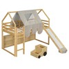 Whisen Modern Design Twin Size House-shaped Wooden Loft Bed with Tent - 4 of 4