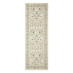 Washable Floral Living Room Rugs, Modern Farmhouse Bird Print Botanical Carpet for Bedroom, Soft Non Slip Floor Cover for Girls Nursery Room - 1 of 4