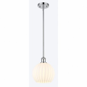 White Venetian - 1 Light Stem Hung Mini Pendant In Modern Style-10 Inches Tall and 8 Inches Wide - 1 of 1