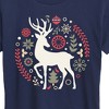 Women's - Instant Message - Scandinavian Christmas Deer Short Sleeve Graphic T-Shirt - 2 of 4