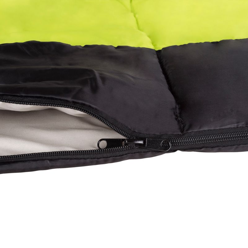 Wakeman Otter Tail Sleeping Bag, Neon Green/Black, 2 of 4