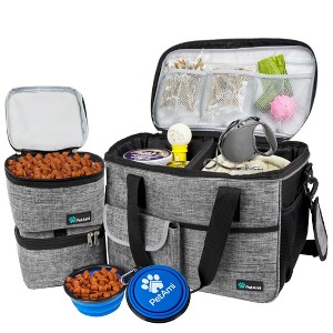 PetAmi Dog Travel Bag, Pet Supplies Organizer with Pockets, Food Container Collapsible Bowls, Gift Accessories Weekend Camping - 1 of 4