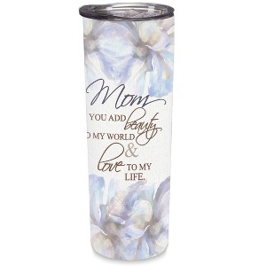 Elanze Designs Mom Beauty Love Periwinkle Floral 20 ounce Stainless Steel Travel Tumbler - 1 of 4