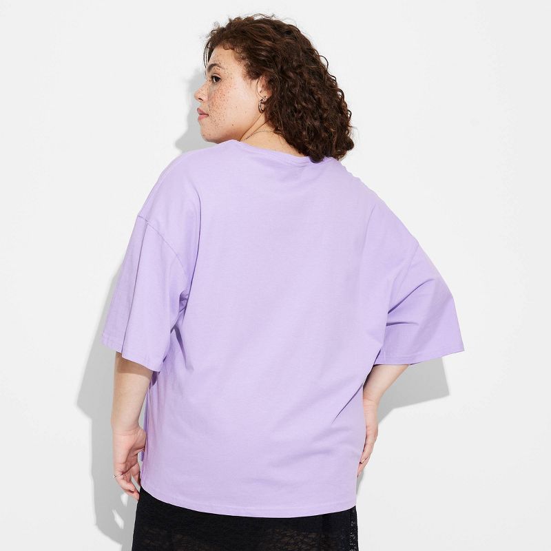 Women's Nirvana Heart Shaped Box Oversized Short Sleeve Graphic T-Shirt - Purple, 2 of 7