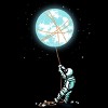 Girl's Design By Humans Moon catcher By radiomode T-Shirt - 2 of 2