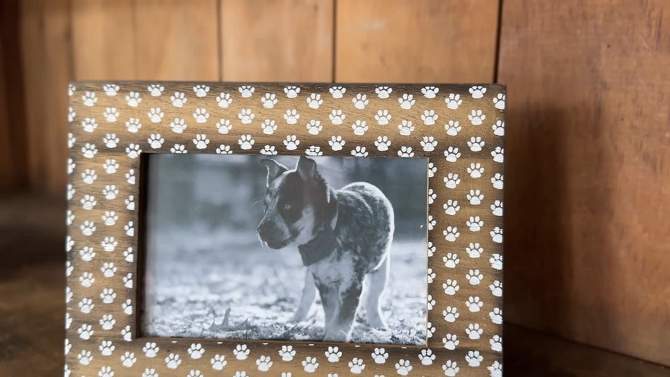 4x6 Inch Pawprints Picture Frame Wood, MDF & Glass by Foreside Home & Garden, 2 of 8, play video