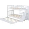 Streamdale Stairway Twin-Over-Twin Bunk Bed With Twin Size Trundle For Bedroom, Dorm, Adults, White - 3 of 4