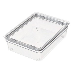 iDESIGN Large Short Dry Goods Storage Bin The Fresh Collection Clear Bin: Plastic Kitchen Cabinet Organizer, 11"x8"x3" - 1 of 4