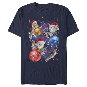 Men's Lost Gods Xmas Cats in Space T-Shirt - 1 of 4