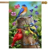 Fence Post Birds Spring House Flag Cardinal Bluebird 28" x 40" Briarwood Lane - 2 of 4