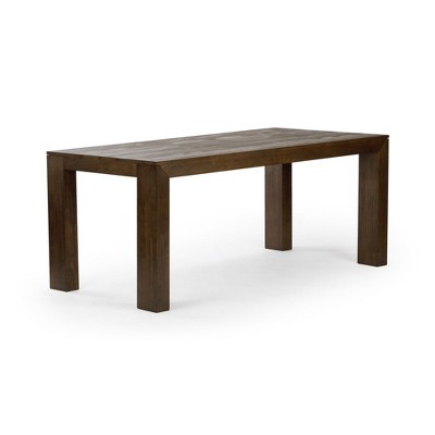Walnut Wirebrush Solid Wood Rectangular Dining Table for Six