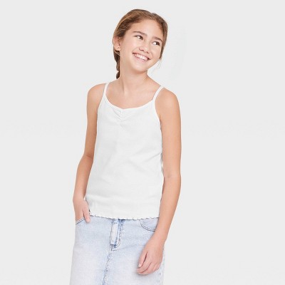 Girls' High Neck Ribbed Tank Top - Art Class™ Black Xl : Target