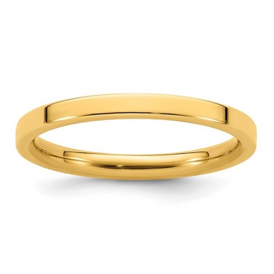 Black Bow Jewelry 2mm 14K White or Yellow Gold Flat Comfort Fit Band