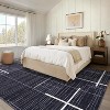 Acekool Washable Area Rug 【size】, Modern Abstract Non Slip Low Pile Thin Living Room Bedroom Carpet, Lightweight Soft Floor Mat, Rice - 2 of 4