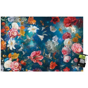 Trends International Reinders: Flowers - Universal Flowers Unframed Wall Poster Print Clear Push Pins Bundle 22.375" x 34" - 1 of 4