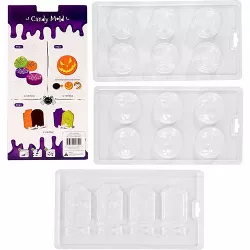 Spooky Central 3 Sets Halloween Chocolate Candy Molds, Jack-O-Lantern, Spider Web, Tombstone