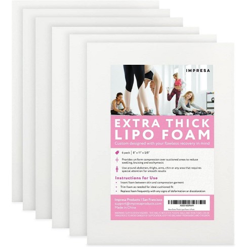 Impresa 6 Pack Extra Thick Lipo Foam, Post Surgery Ab Board For Use With Post Liposuction