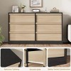 6 Drawer Dresser Chest of Drawers, Modern Double Dresser Organizer with Concave Handles, Wooden Chest of Drawers for Bedroom Living Room, Black - 3 of 4