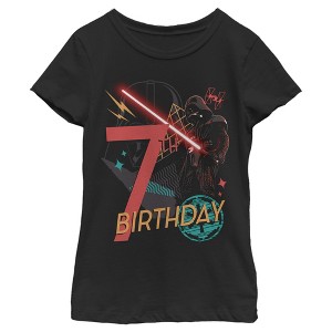 Girl's Star Wars Darth Vader 7th Birthday Abstract Background T-Shirt - 1 of 3