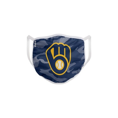 MLB Milwaukee Brewers Youth Clutch Printed Face Covering - 2pk