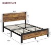 homfan Bed Frame, Size Bed Frame with Wood Headboard, Platform Bed Frame with Under Bed Storage and Metal Legs, Noise Free, No Box Spring Needed - 2 of 4