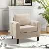 Deionides Tufted Wooden Upholstered Comfy Club Chair for Bedroom and Living Room with Wood Legs| ART OF LIVING DESIGNS - 3 of 4