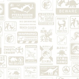 Jurassic World Dominion Signs Peel and Stick Kids' Wallpaper - RoomMates: Multicolor Self-Adhesive Removable PVC Decor - 1 of 4