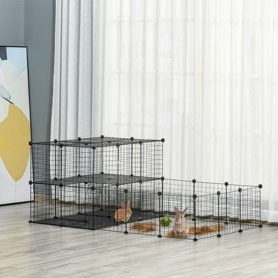 LOVMOR 47 Panels Pet Playpen Small Animal Playpen with Doors