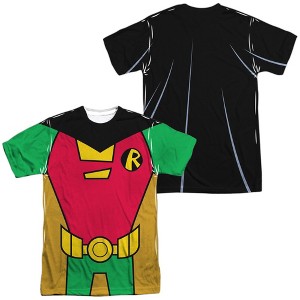 Popfunk Teen Titans Go Robin Uniform Front-Back Print Adult Sublimated Costume T-Shirt - 1 of 4