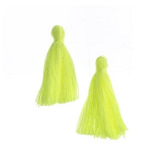 John Bead 1in Sunshine Yellow Cotton Tassels Ornament for DIY Crafts Party Decorations, 20pcs - 1 of 4
