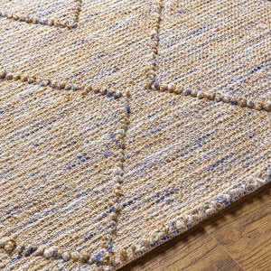 Hauteloom Buse Hand Woven Beige & Blue Area Rug - 1 of 4